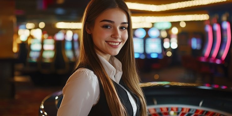 Live baccarat tutorial showing card dealing and betting interface